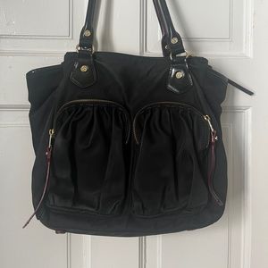 MZ Wallace Jane Black Double Handle Shoulder Bag, Diaper Bag, Tote